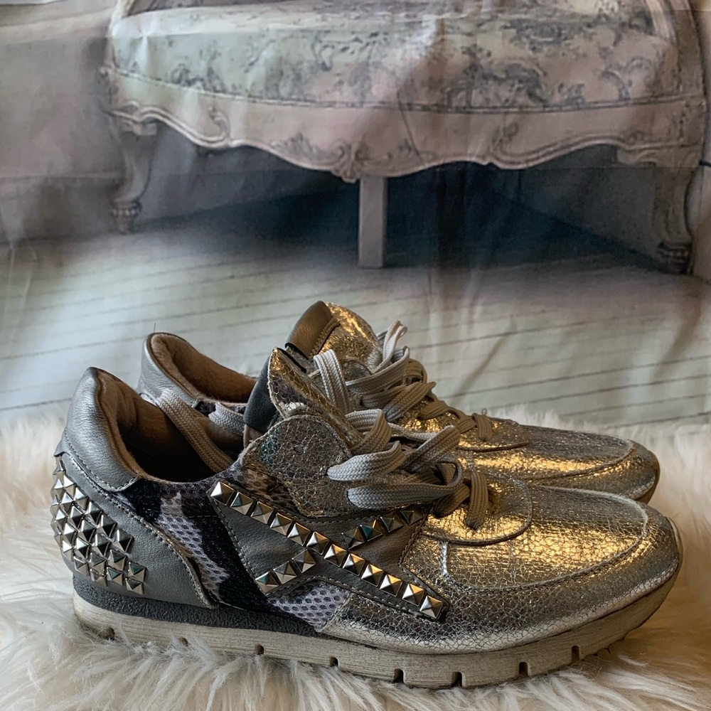 Catherine Malandrino Reamus Silver Studded Sneaker